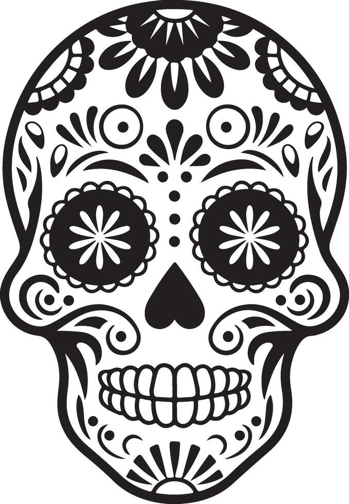 Dia de Muertos Silhouette Skull vector