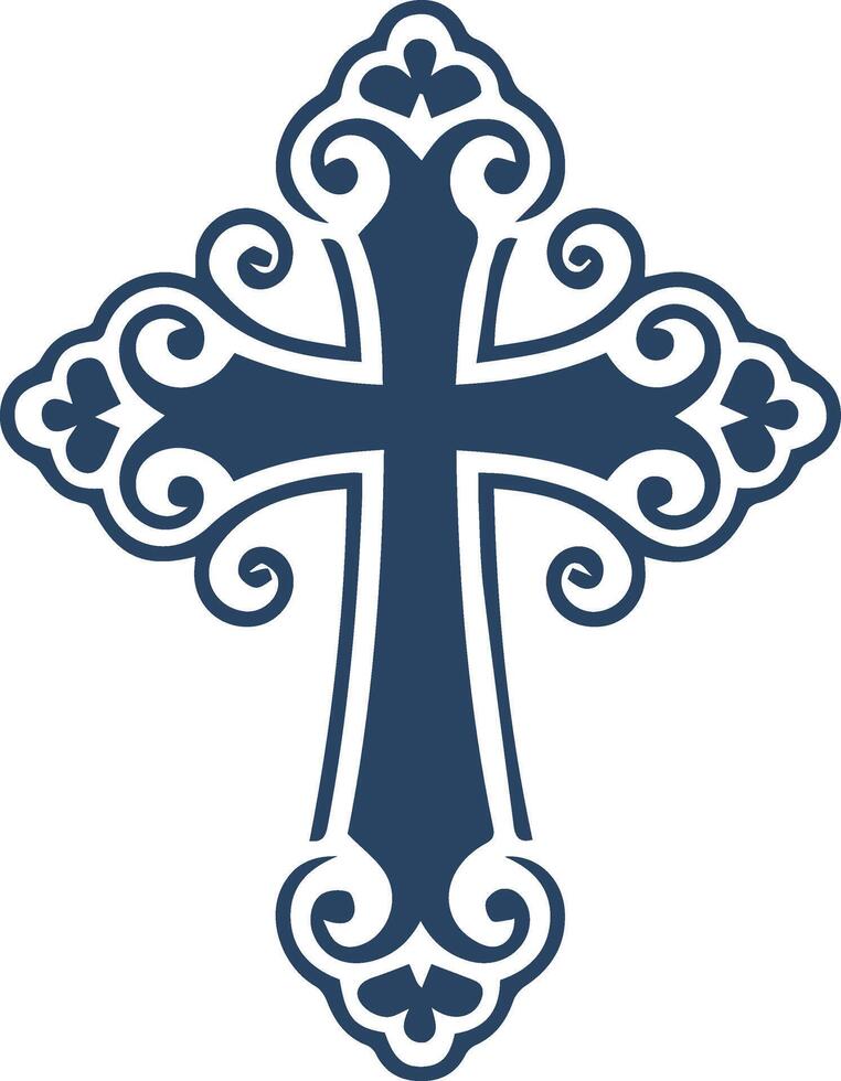 a cross with ornate design on it vector