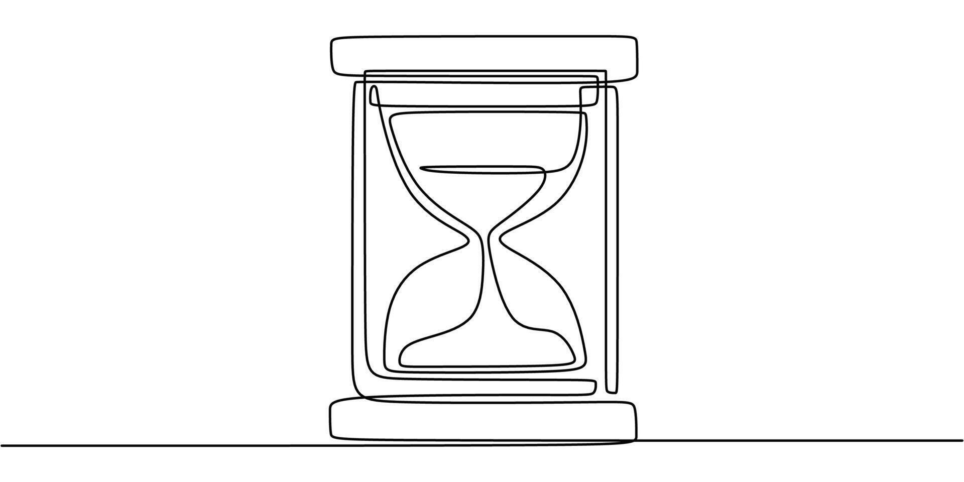 A simple time symbol, this continuous line drawing of an hourglass is great for a presentation graphic or a minimalist poster. vector