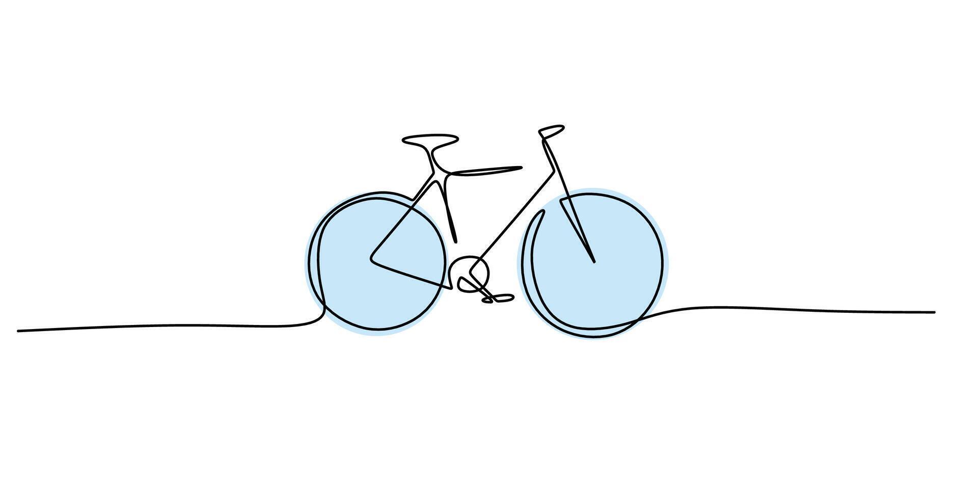 Bicycle in a continuous one line drawing. Minimal design representing cycling and an active lifestyle. vector