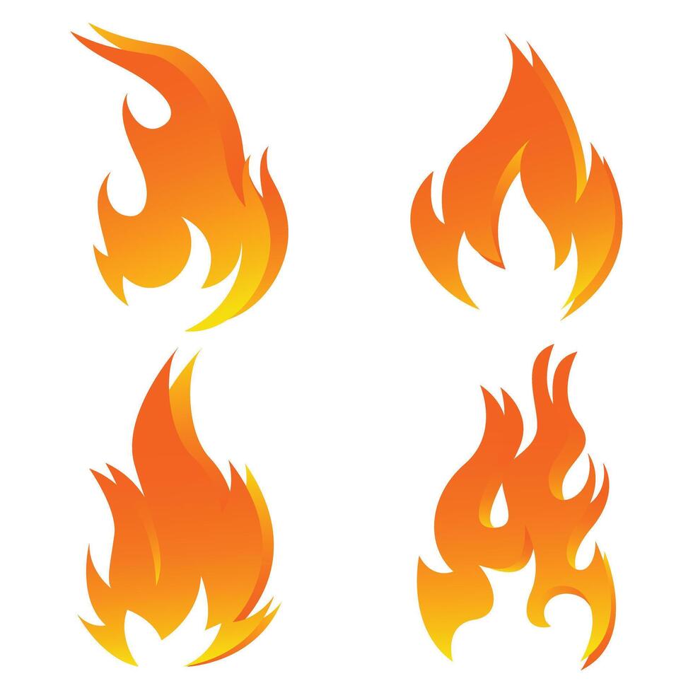 Colorful flames design elements vector