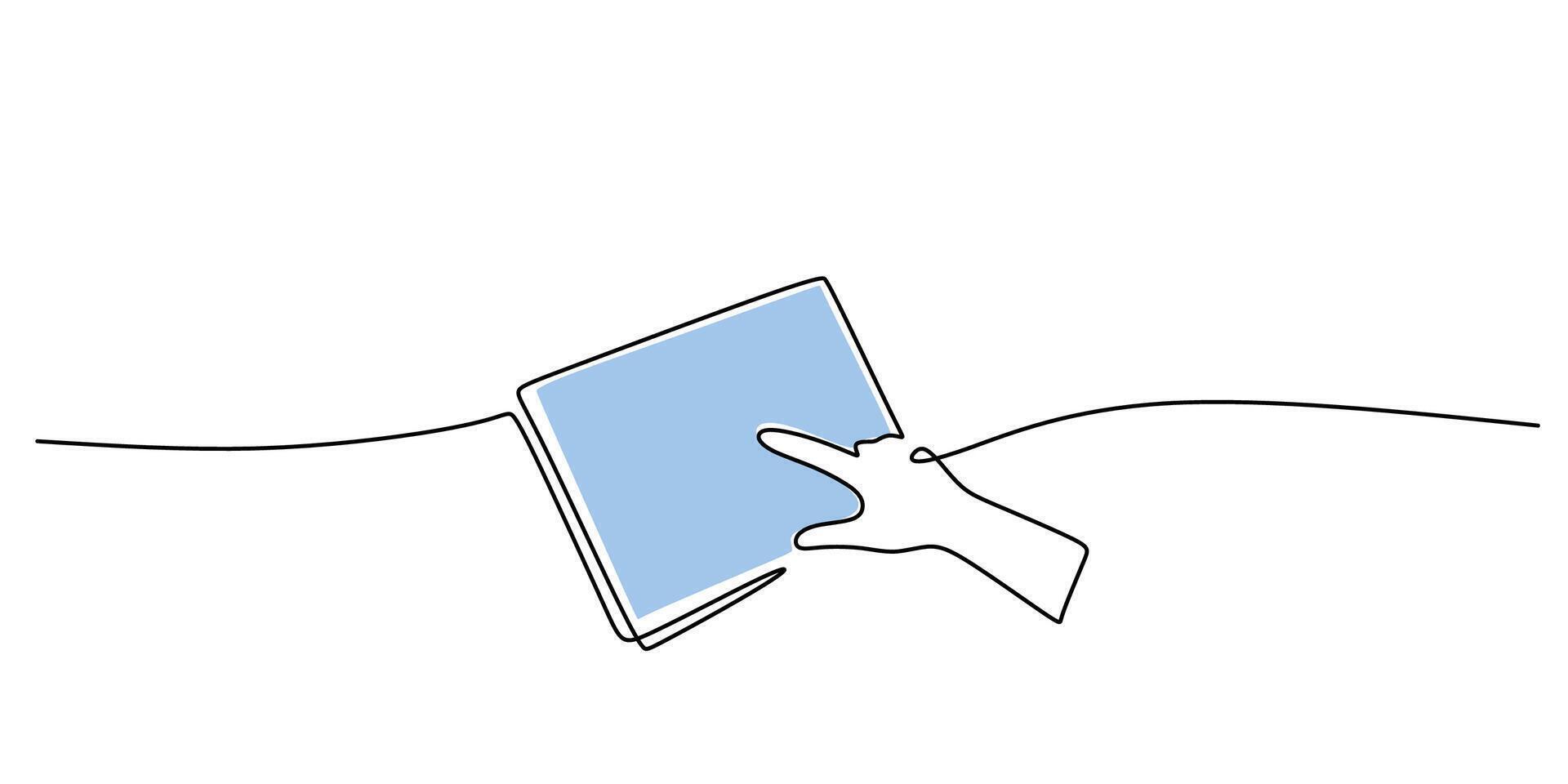 Continuous line drawing of a hand pointing at a graph representing business growth, ideal for an investment firm or a sales presentation. vector