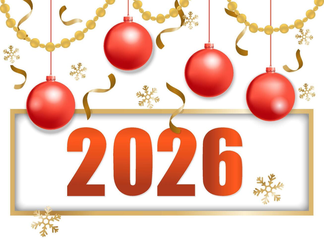 happy new year 2026 gold and red vector