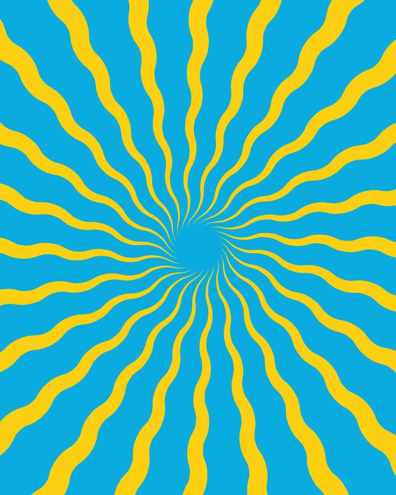 Spiral design in blue and yellow vector