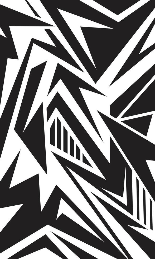 Abstract black and white sharp angles design vector
