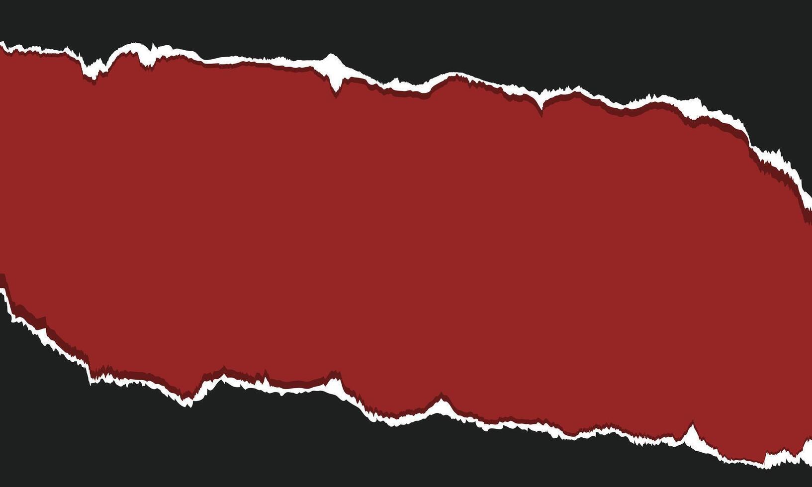 Torn red paper on black background vector