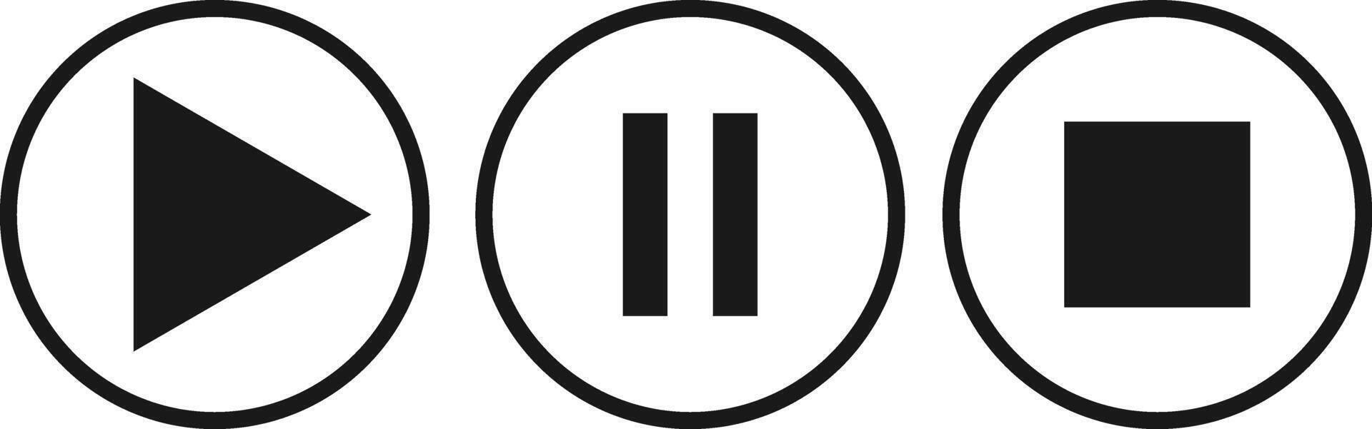 Play, Pause, and Stop Icons vector