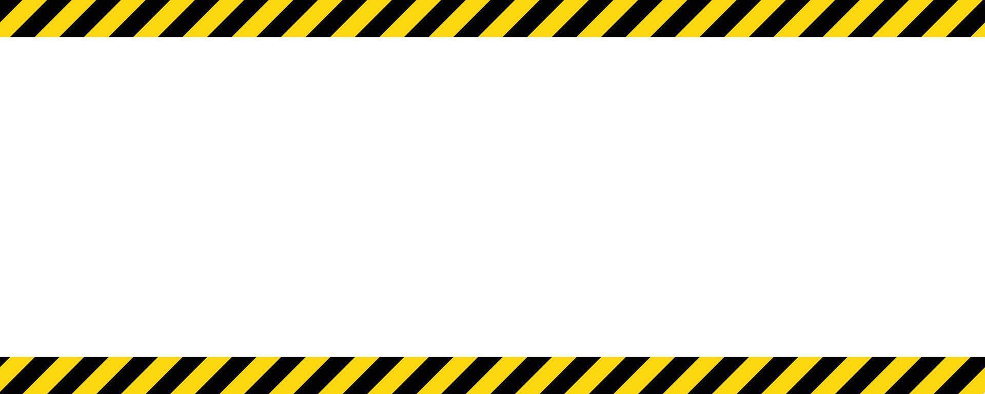 Caution Frame Icon . Rectangular Border with Bold Black and Yellow Diagonal Stripes on White Background for Safety and Hazard Graphics vector