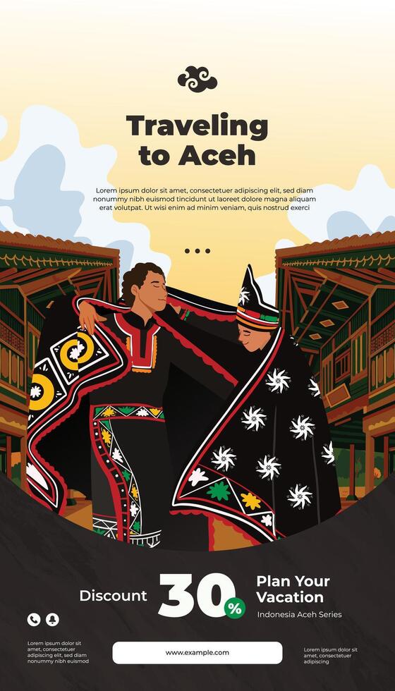 Traveling to Aceh, Indonesia culture vector