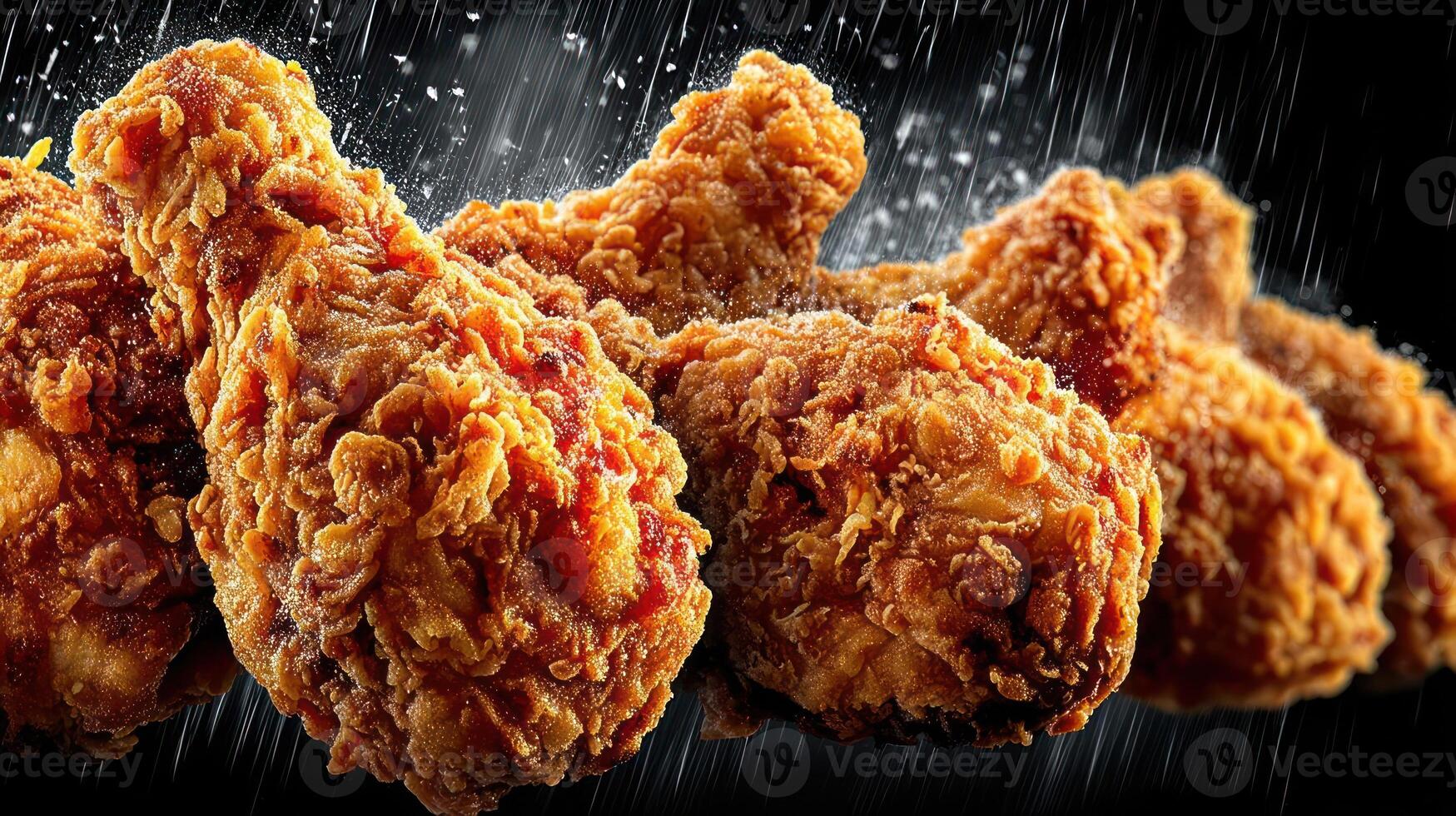 Crispy fried chicken, delicious and golden brown. photo