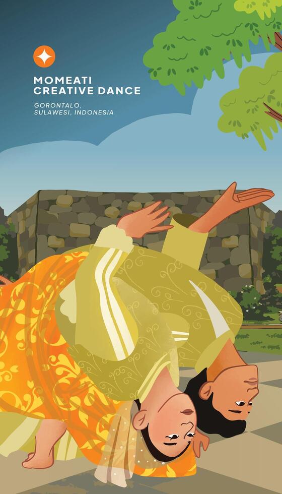 Momeati Creative Dance performance in Gorontalo vector