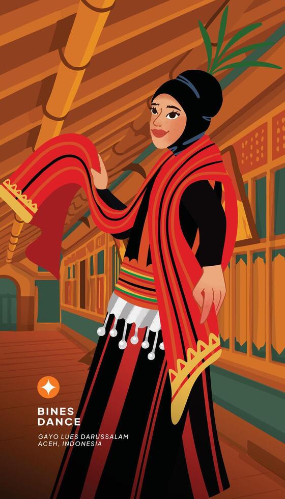 Bines Dance in Aceh, Indonesia vector