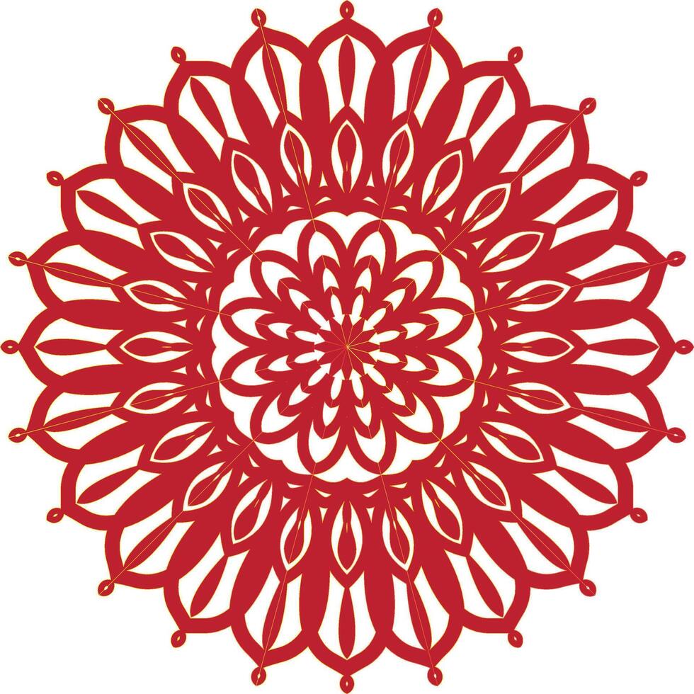 red color Mandala vector