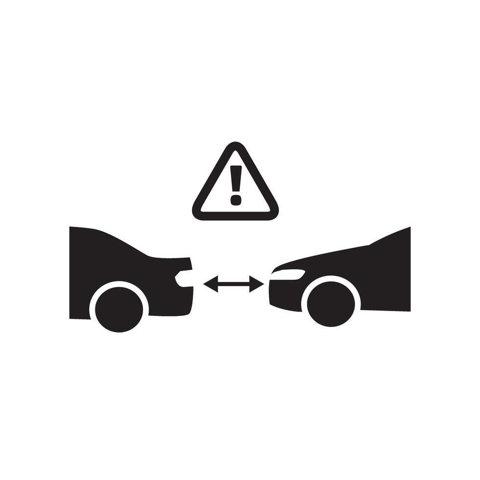 Safe distance between cars, pixel-perfect linear icon. Safe driving rules, customizable illustration. vector