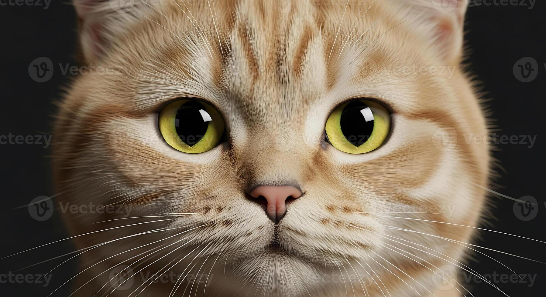 A close up of a cat with big yellow eyes photo
