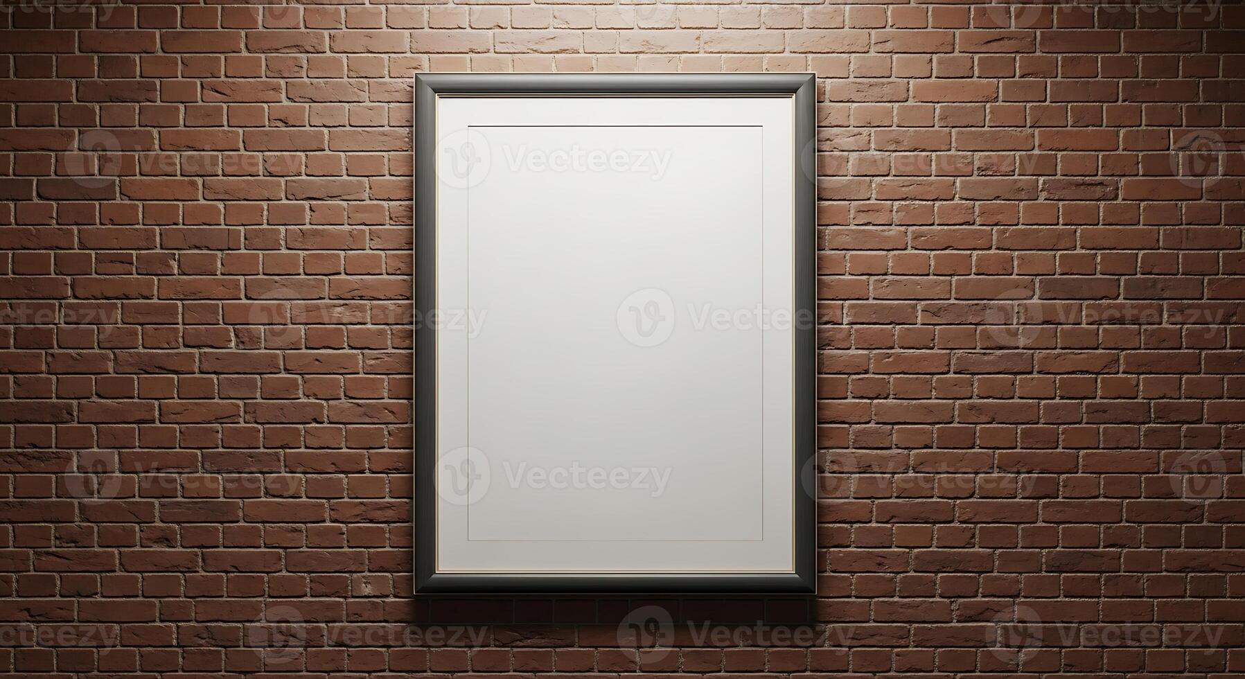 A blank frame on a brick wall photo