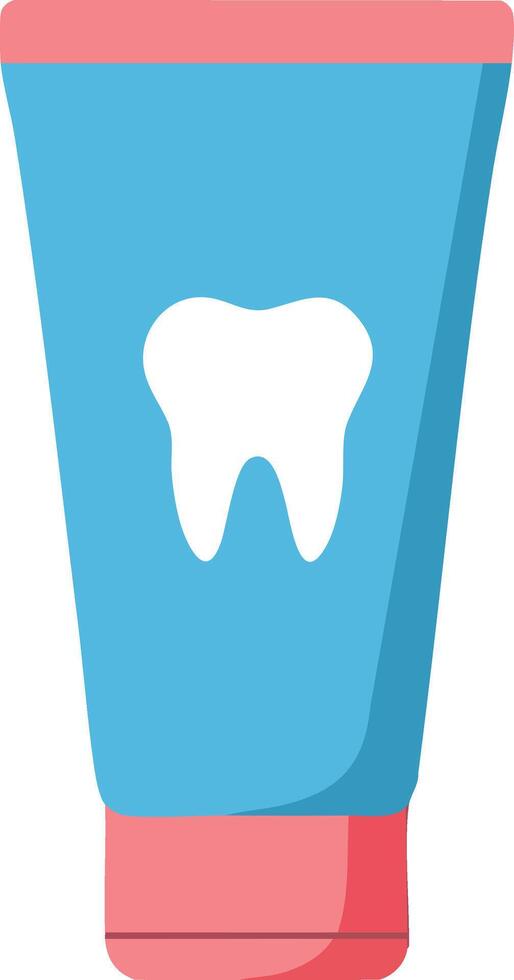Toothpaste tube with tooth icon in blue and pink dental hygiene illustration vector