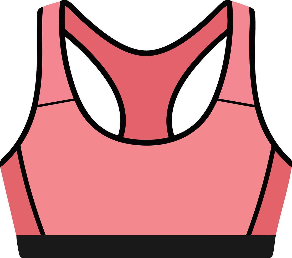 Pink sports bra fitness activewear top with racerback design illustration vector