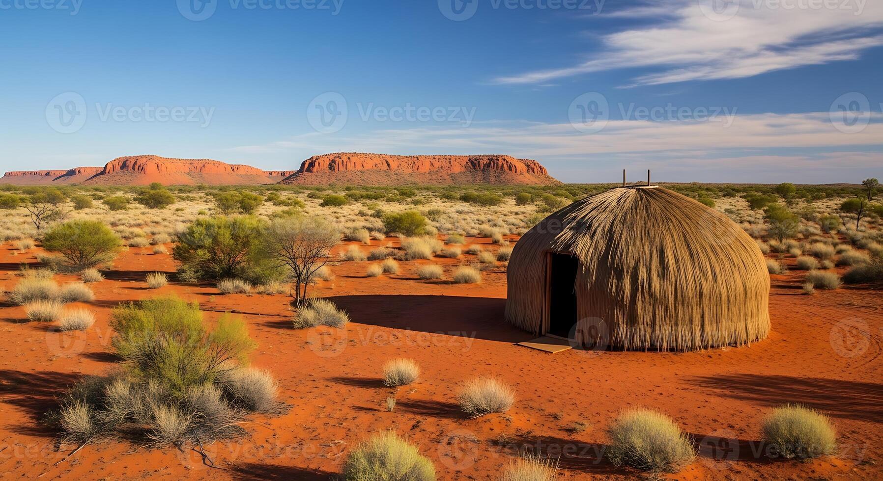 A traditional aborigine hut in the outback of australia photo