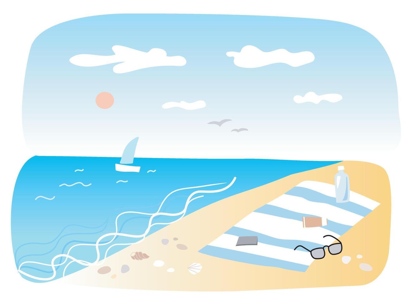Sea beach. illustration vector