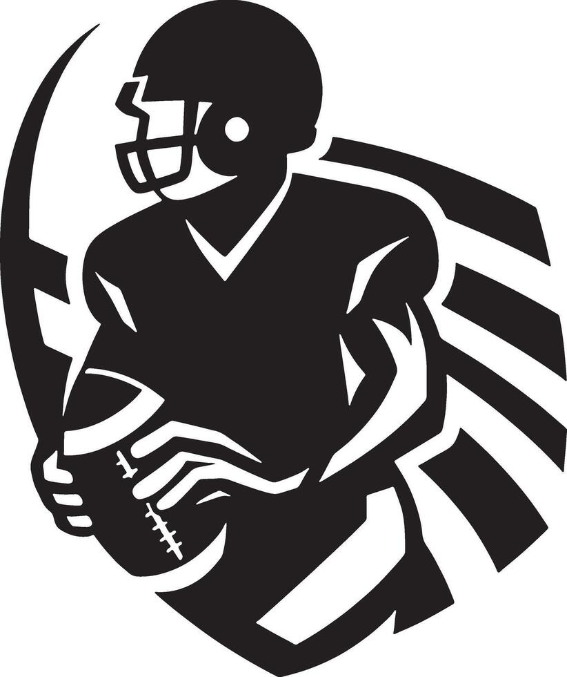 American football player holding a ball in his hands vector