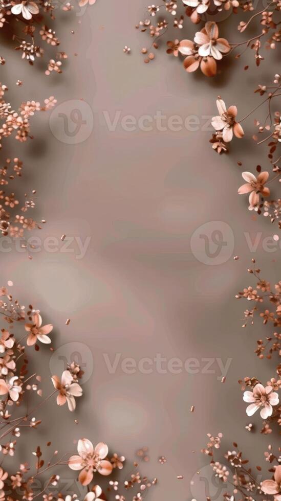 A background with flowers and leaves photo