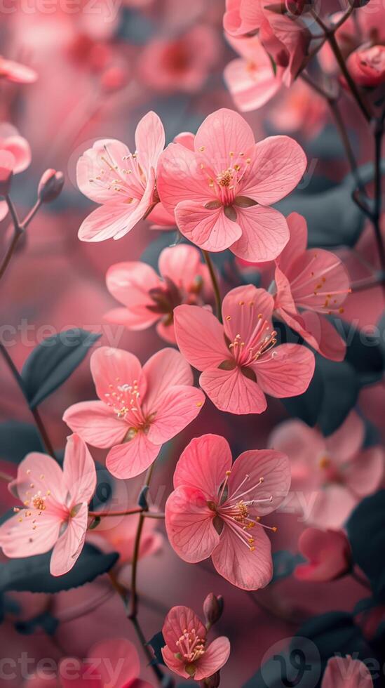 Pink flowers are shown in this photo