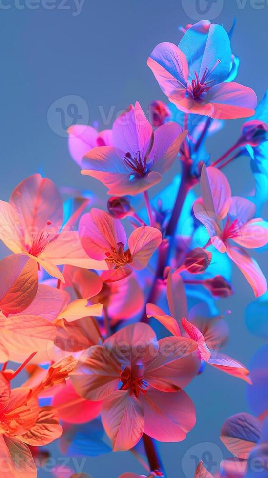 A flower with bright pink and blue colors photo