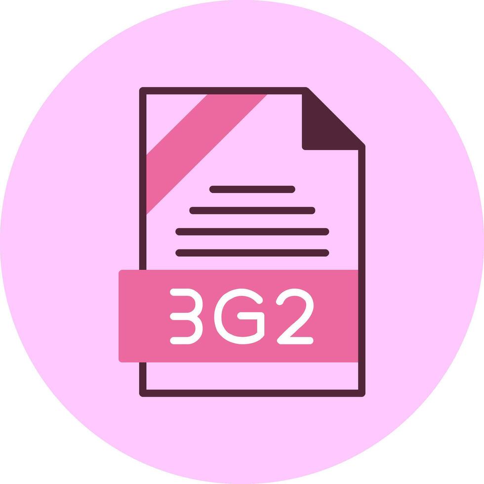 3G2 Format Minimal Mix Circle Icon vector
