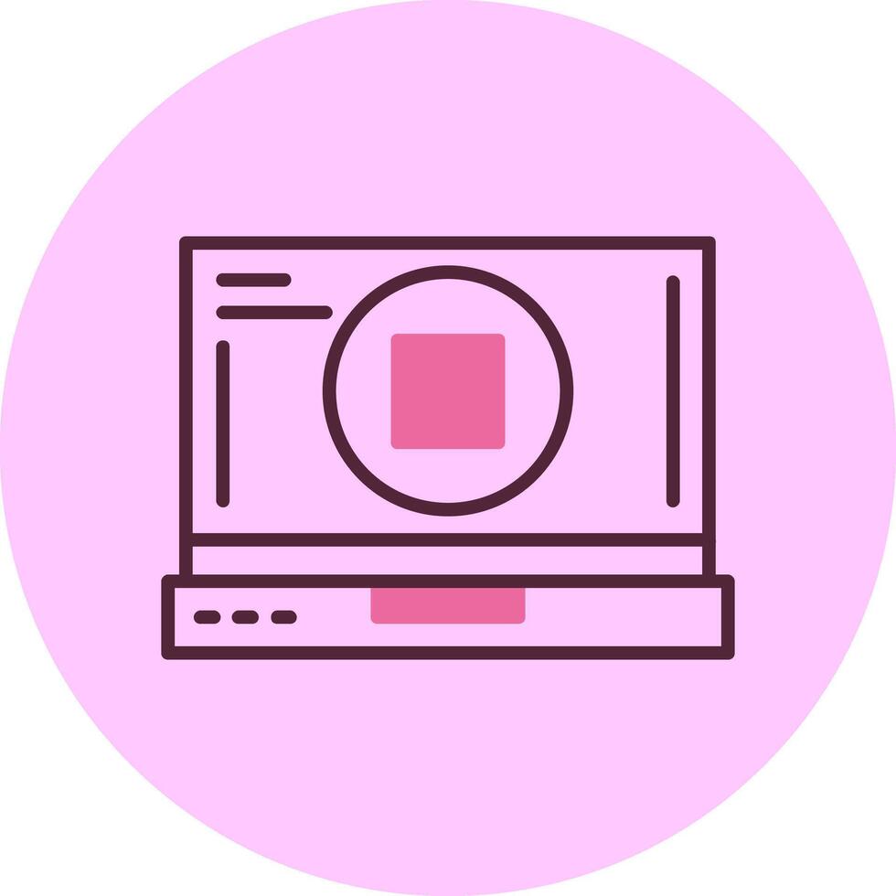 Stop Laptop Interface Minimal Mix Circle Icon vector