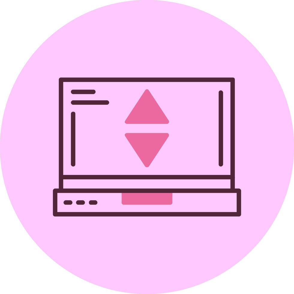 Sort Laptop Interface Minimal Mix Circle Icon vector