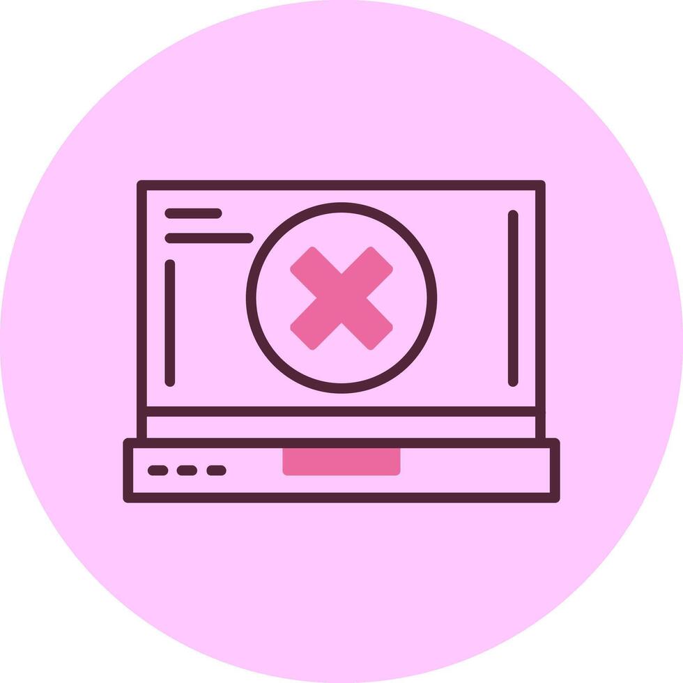 Close Laptop Interface Minimal Mix Circle Icon vector