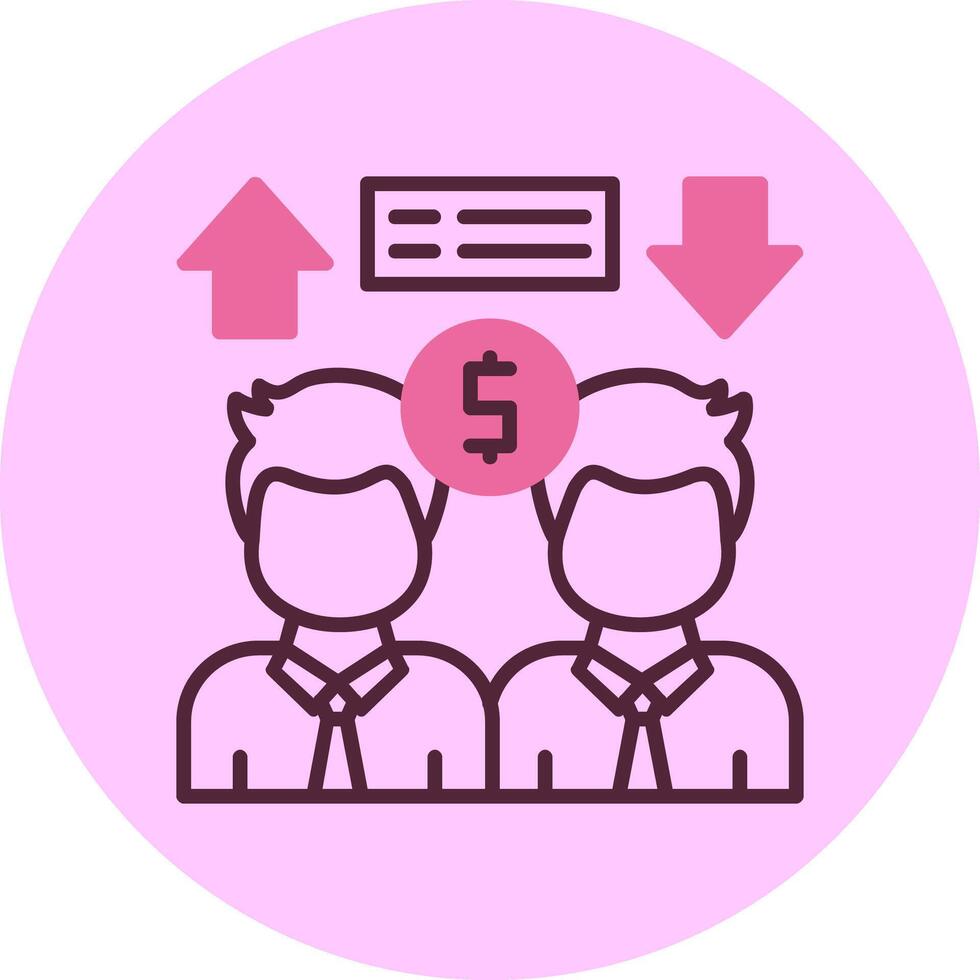 Job Offer Negotiation Minimal Mix Circle Icon vector