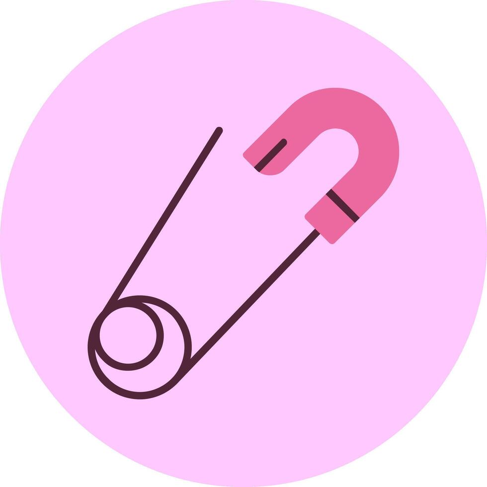 Safety pin Minimal Mix Circle Icon vector