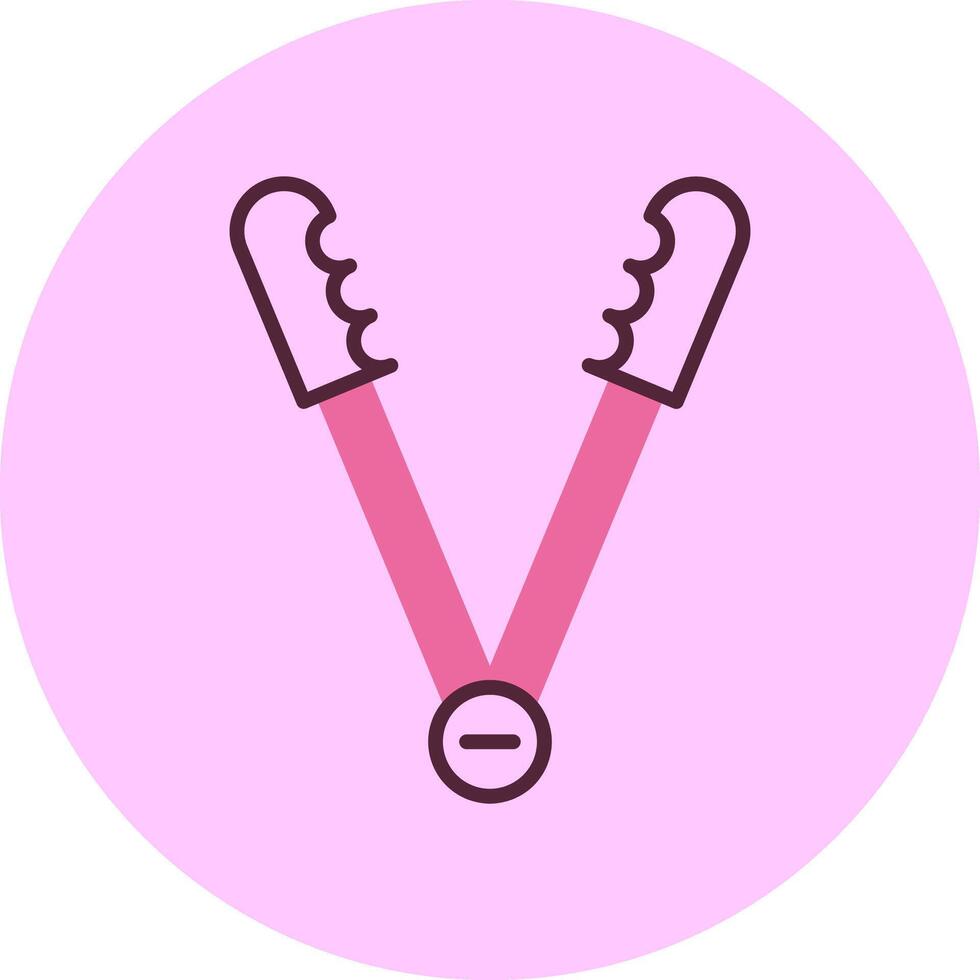 Tongs Minimal Mix Circle Icon vector