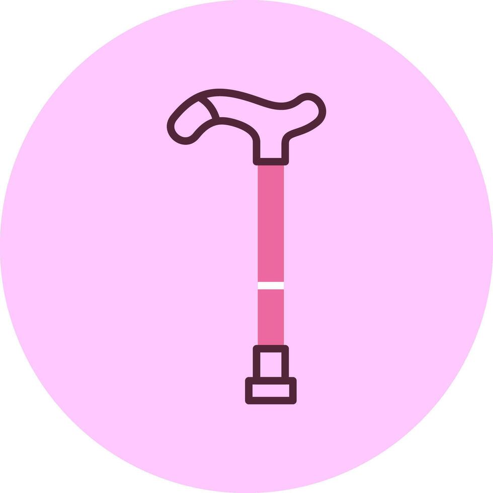 Walking stick Minimal MIc Circle Icon vector