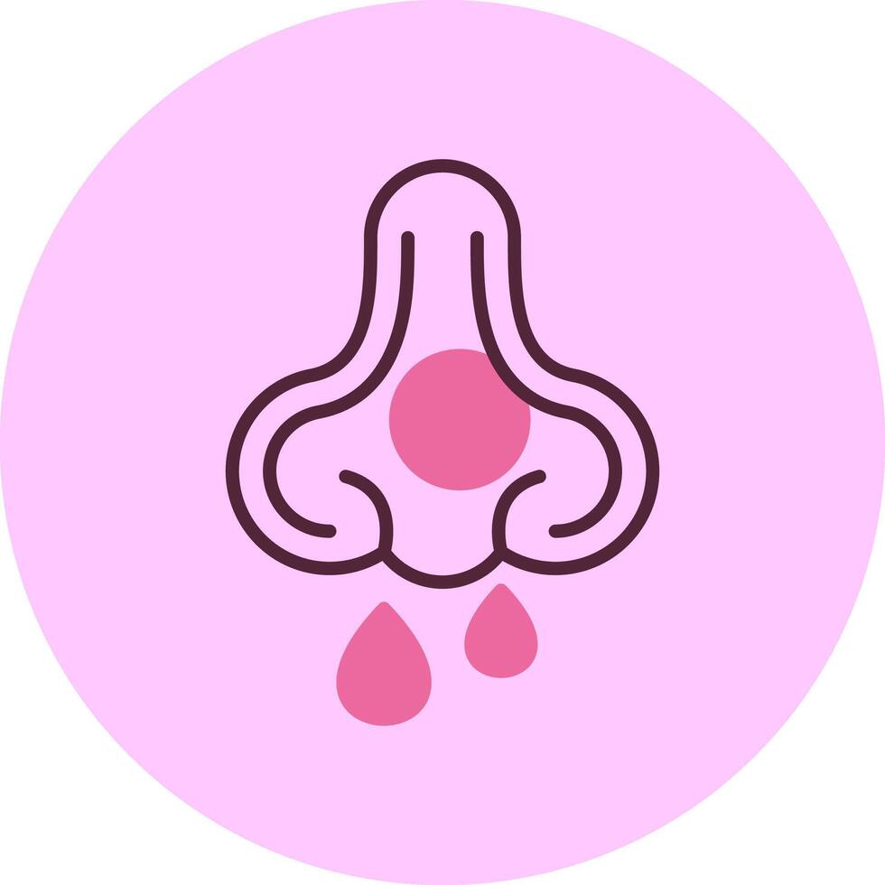 Nose bleeding Minimal MIc Circle Icon vector