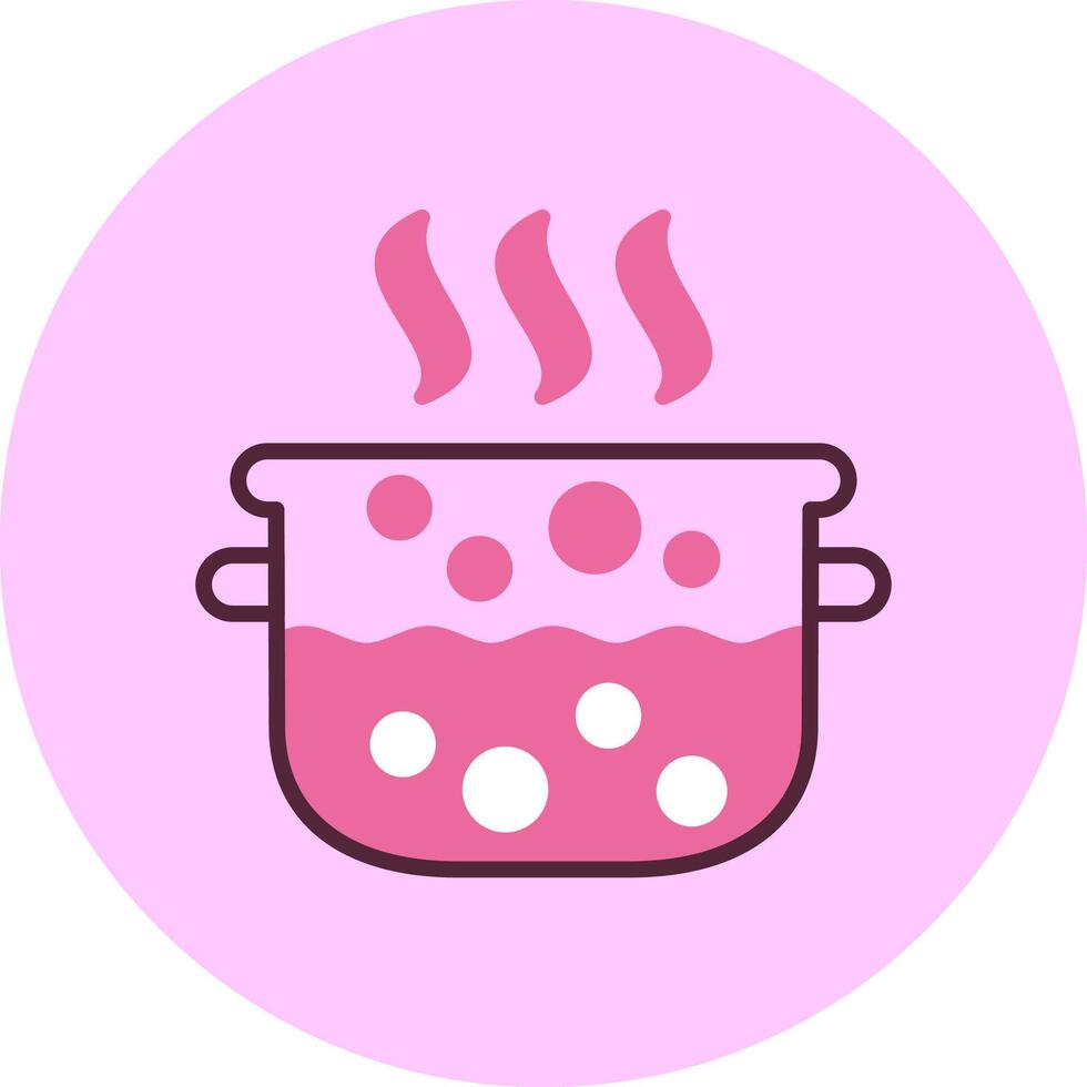 Water Boiling Minimal MIc Circle Icon vector
