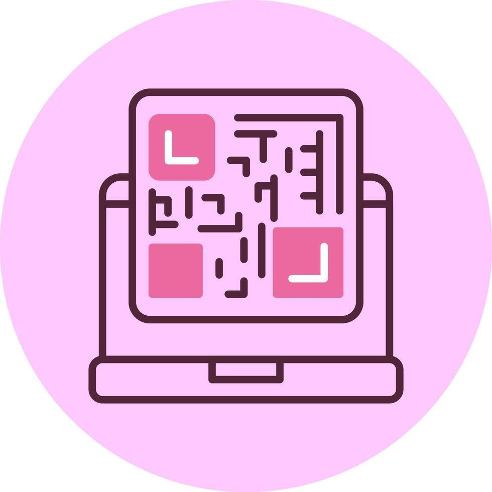 qr código icono mínimo mezcla circulo vector