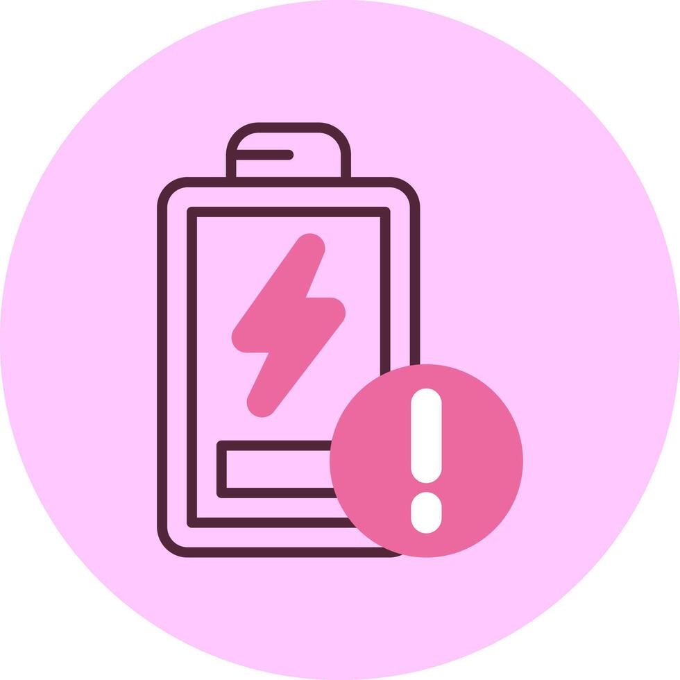 Battery Low Notification Minimal Mix Ciircle Icon vector