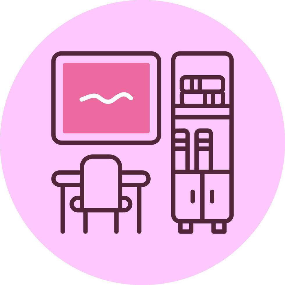 Classroom library corner Minimal Mix Circle Icon vector