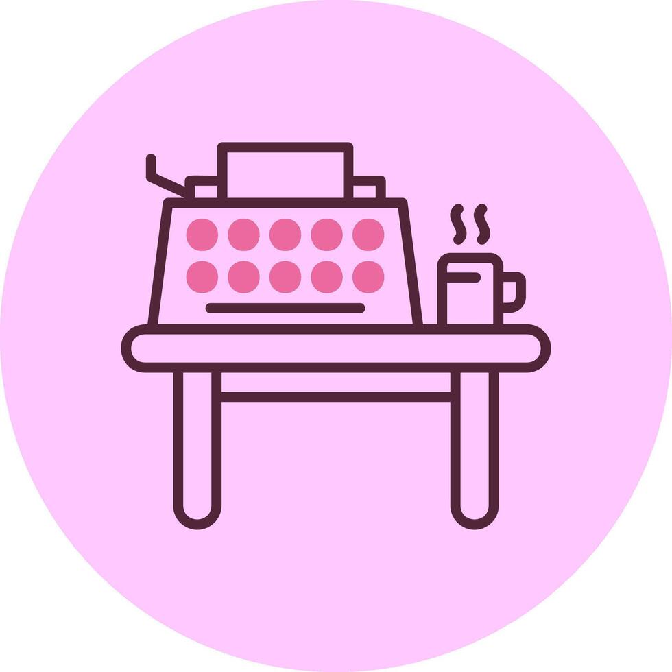 Writing desk Minimal Mix Circle Icon vector