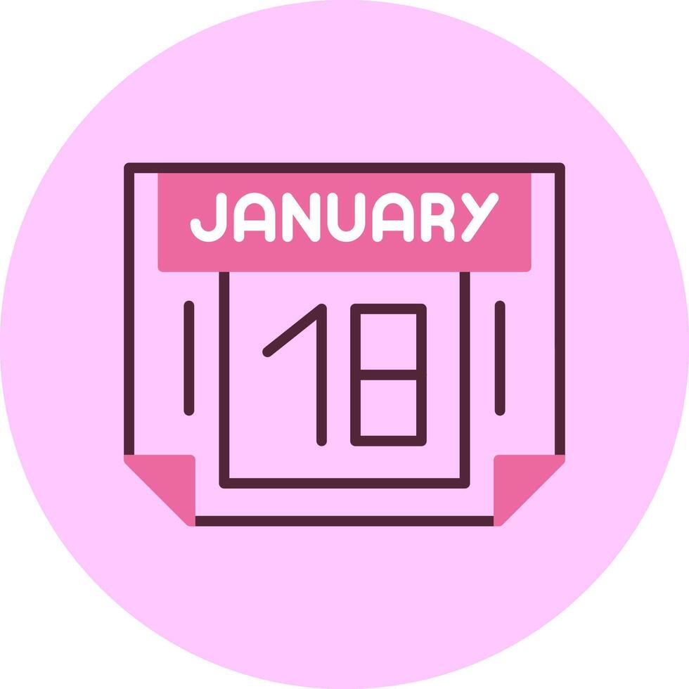 18 January Minimal Mix Circle Icon vector