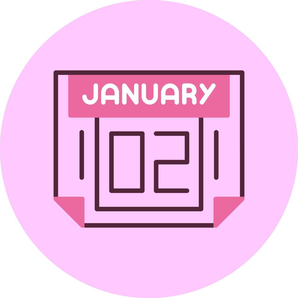 2 January Minimal Mix Circle Icon vector