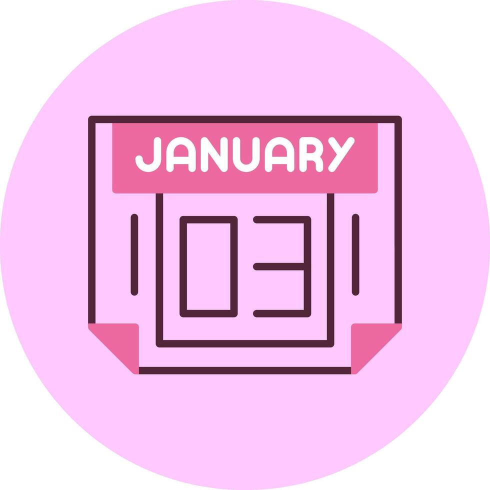 3 January Minimal Mix Circle Icon vector