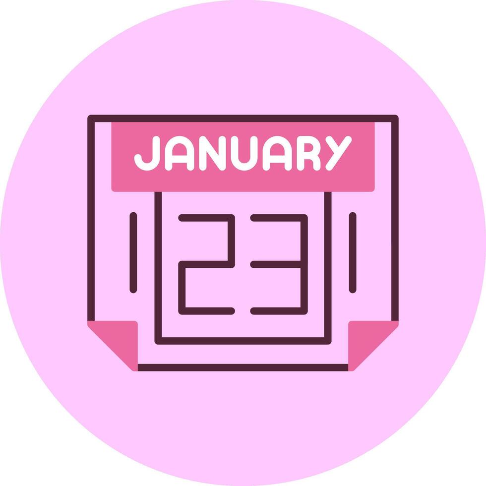 23 January Minimal Mix Circle Icon vector