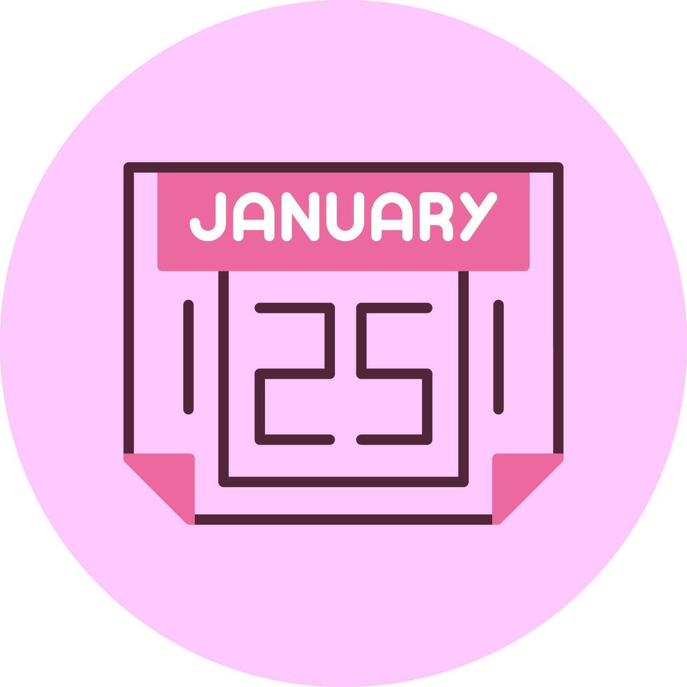 25 January Minimal Mix Circle Icon vector