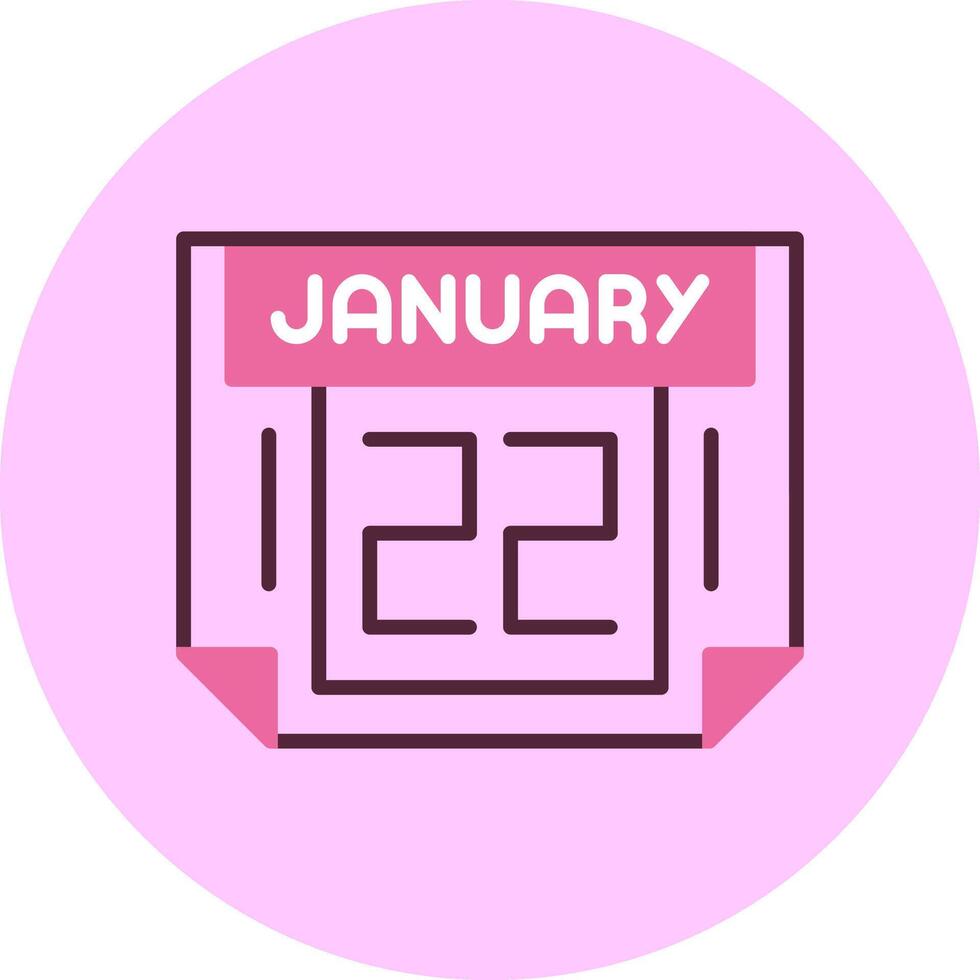 22 January Minimal Mix Circle Icon vector