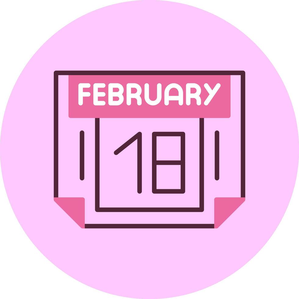 18 February Minimal Mix Circle Icon vector