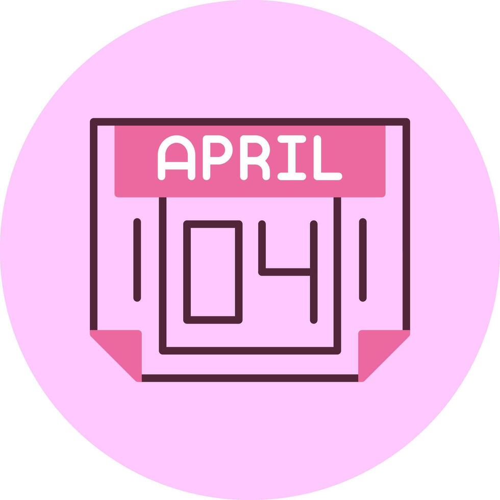 4 April Minimal Mix Circle Icon vector